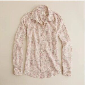 J CREW floral paisley print The Perfect Shirt in a silk cotton blend